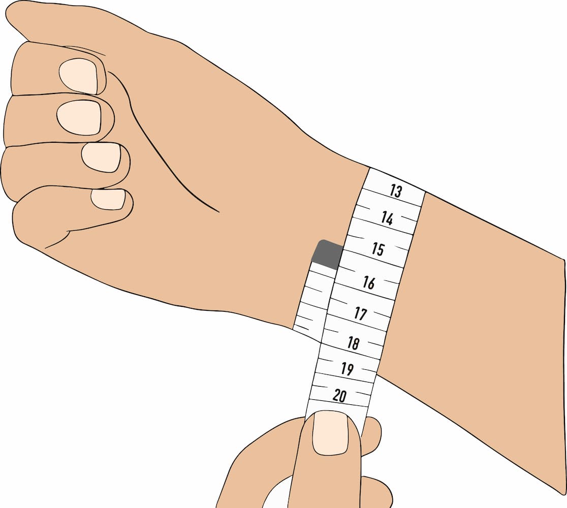 Size guide for bracelet gemstone - Step 1