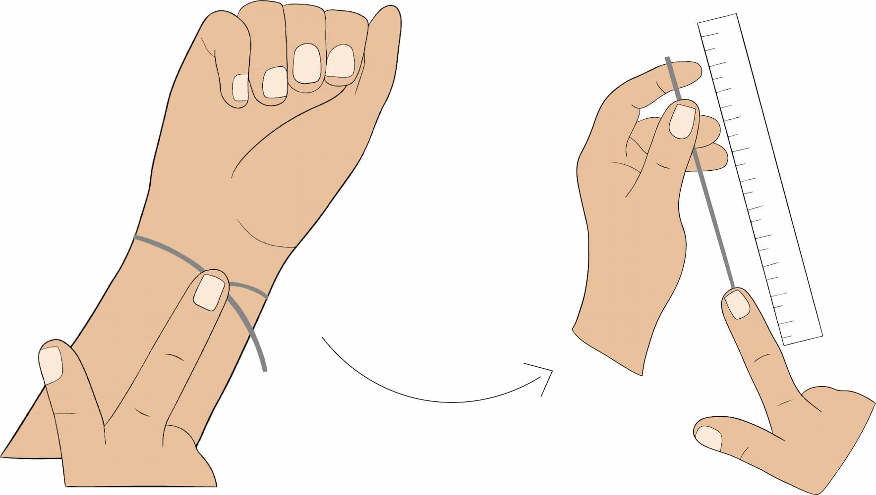 Size guide for bracelet gemstone - Step 2
