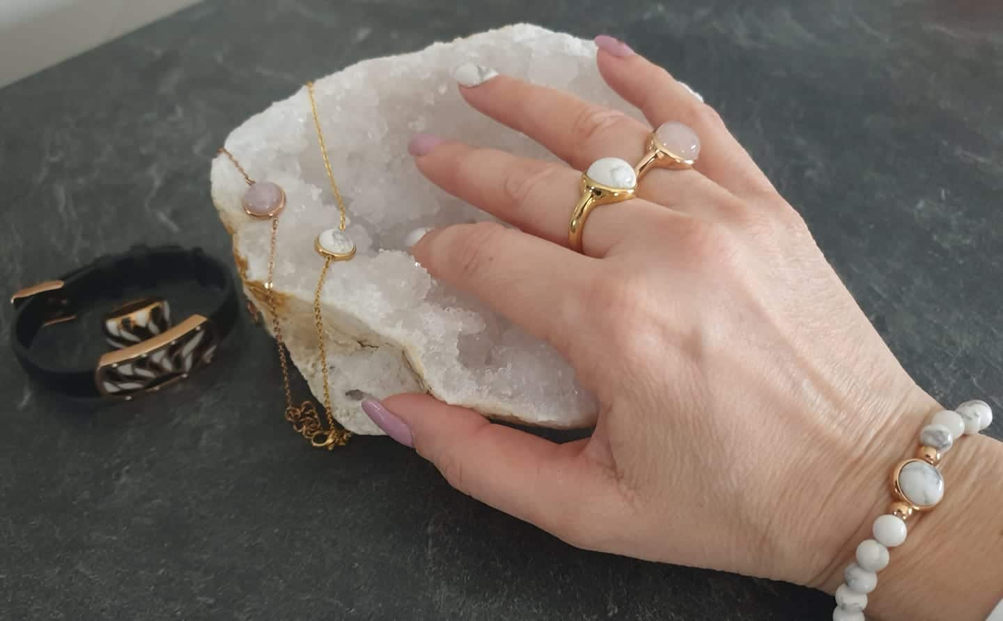 Photo bracelet Howlite blanche