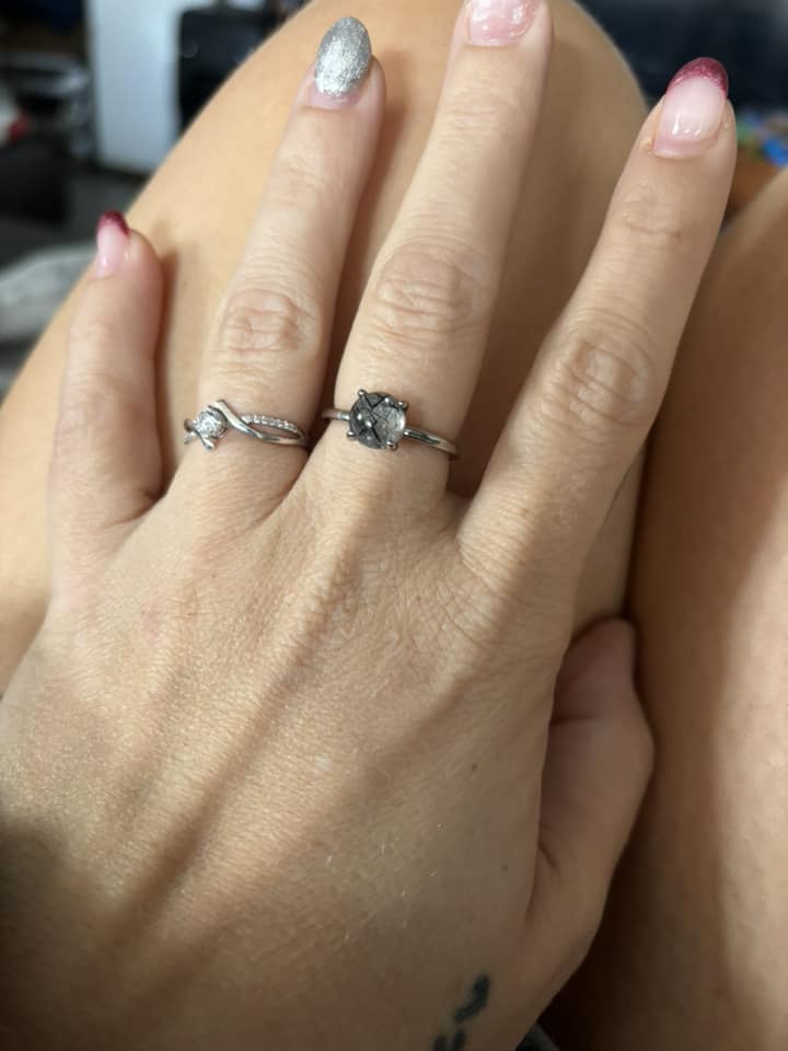 Photo bague Quartz rutile tourmaliné