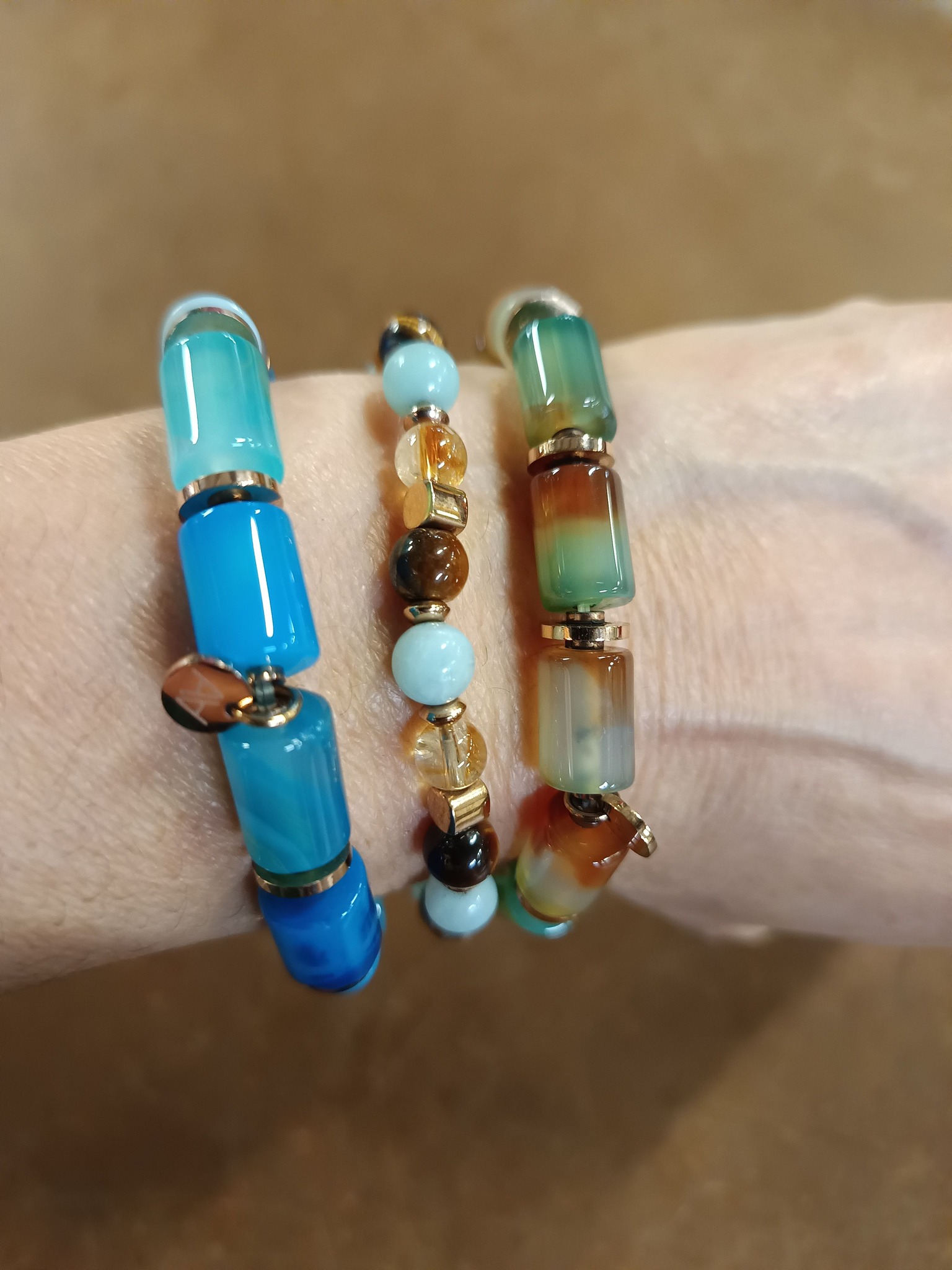 Photo bracelet Agate bleue