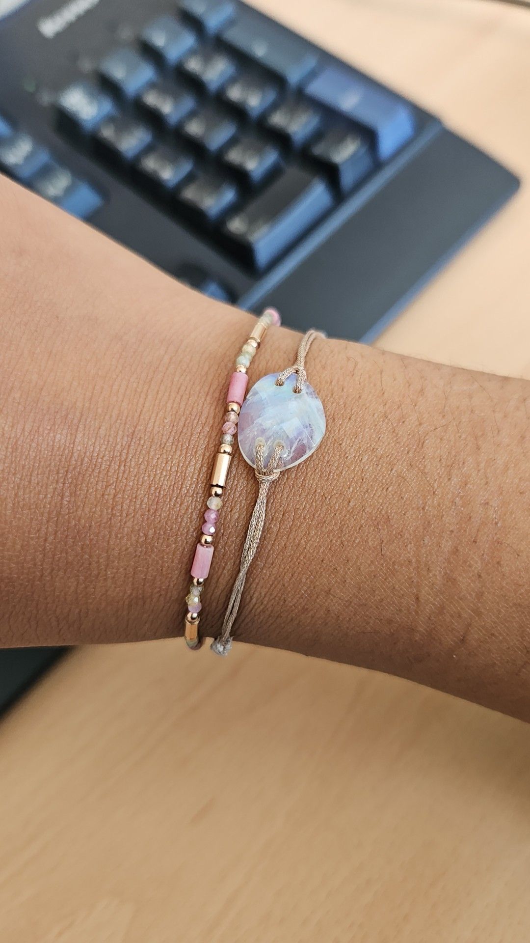 Photo bracelet Tourmaline Multicouleur et Rhodonite