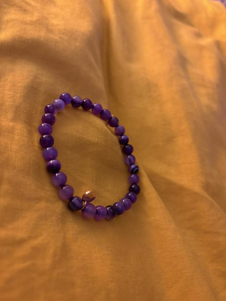 Photo bracelet Agate violette rayée