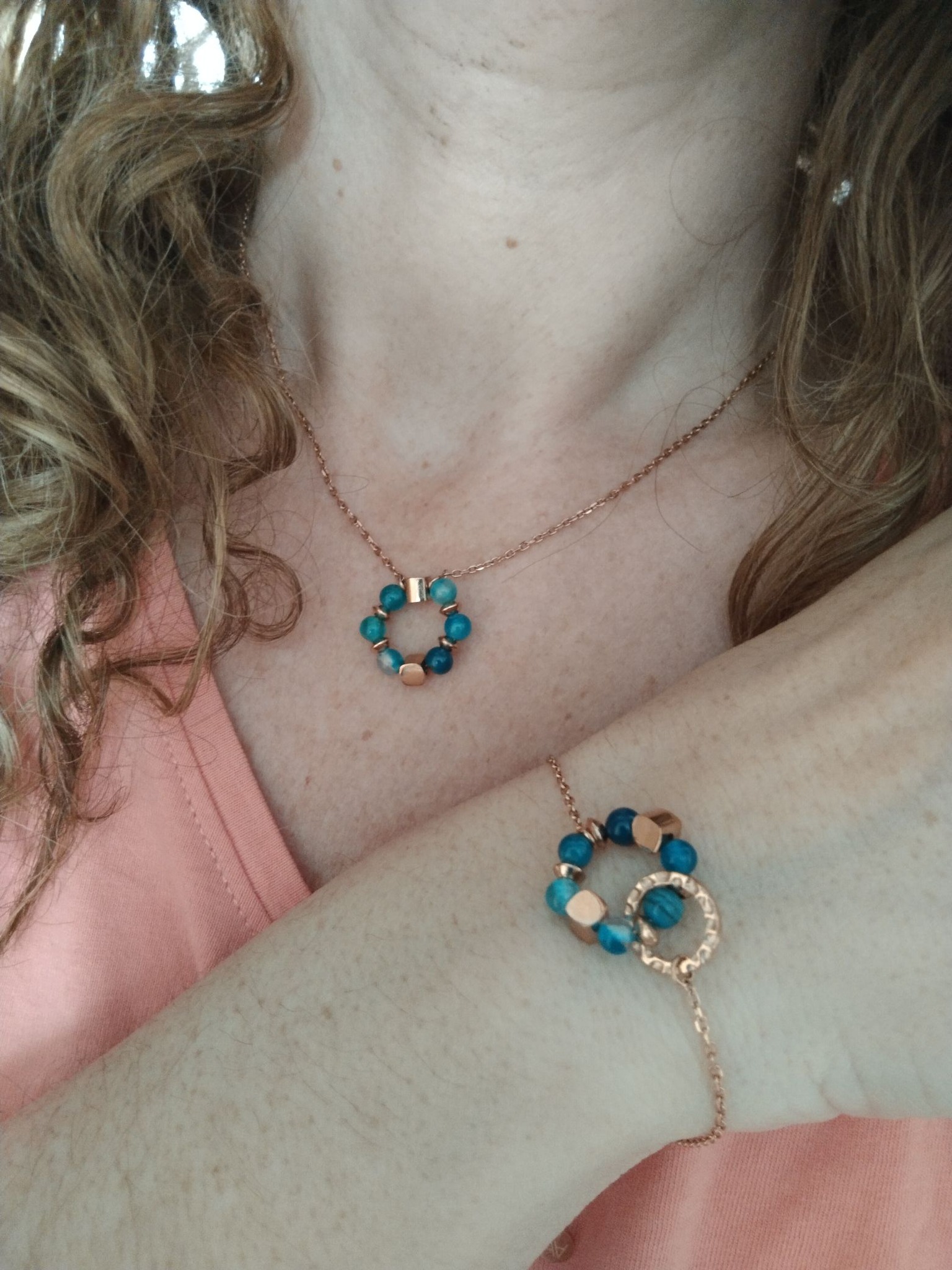 Photo bracelet Agate bleue