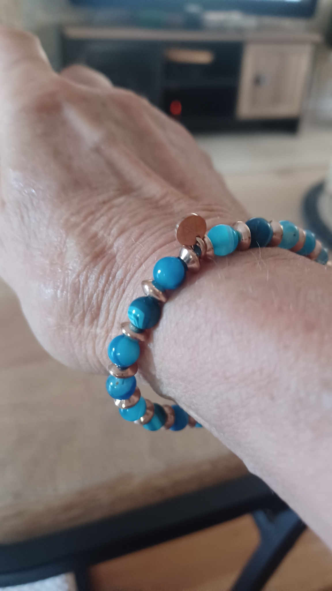 Photo bracelet Agate bleue