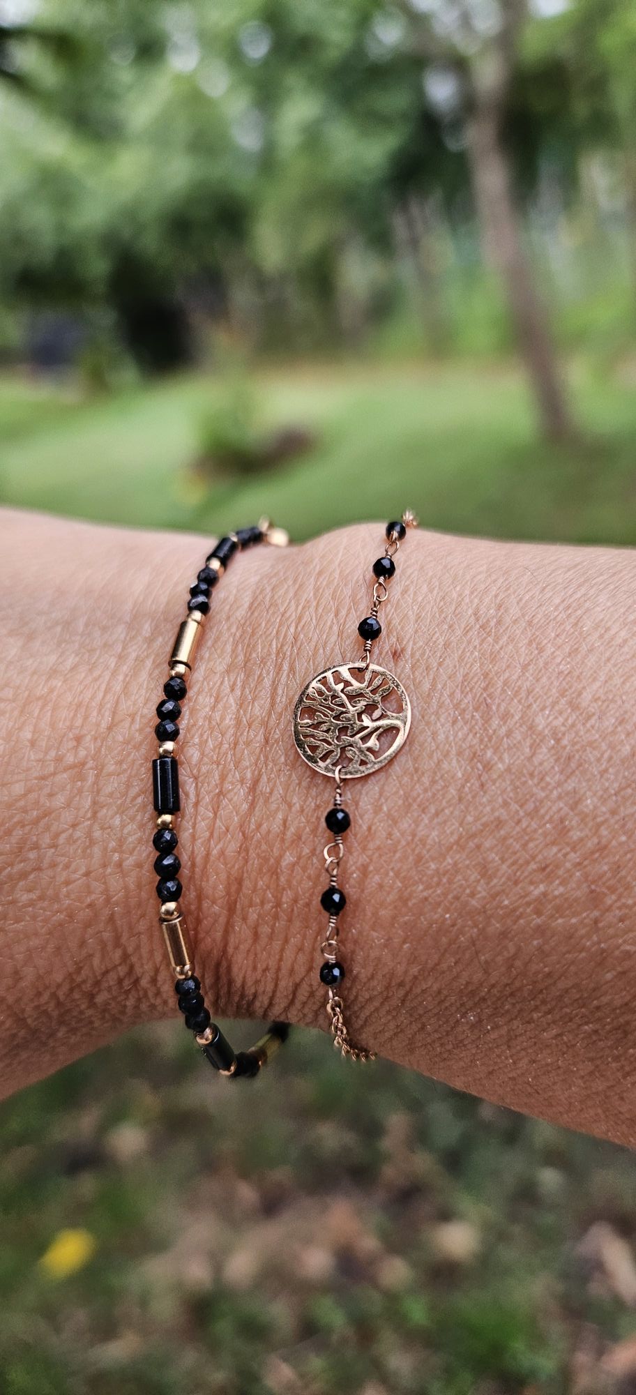 Photo bracelet Tourmaline noire et Agate noire