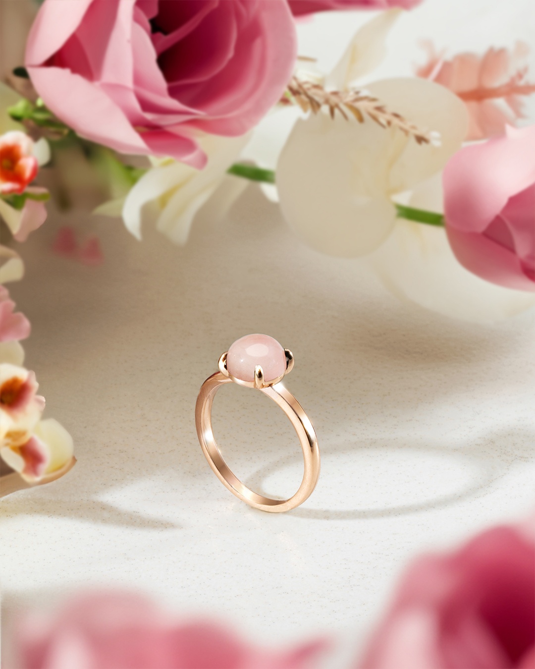 Packshot Bague Quartz rose  Comissia