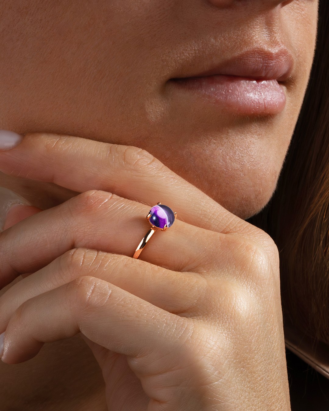 Bague Agate violette  Callizia