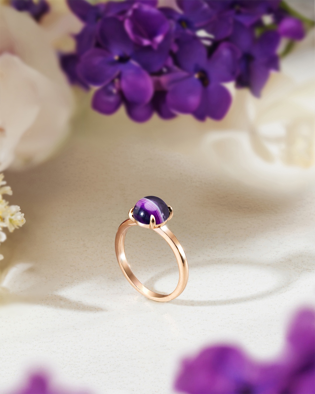 Packshot Bague Agate violette  Callizia