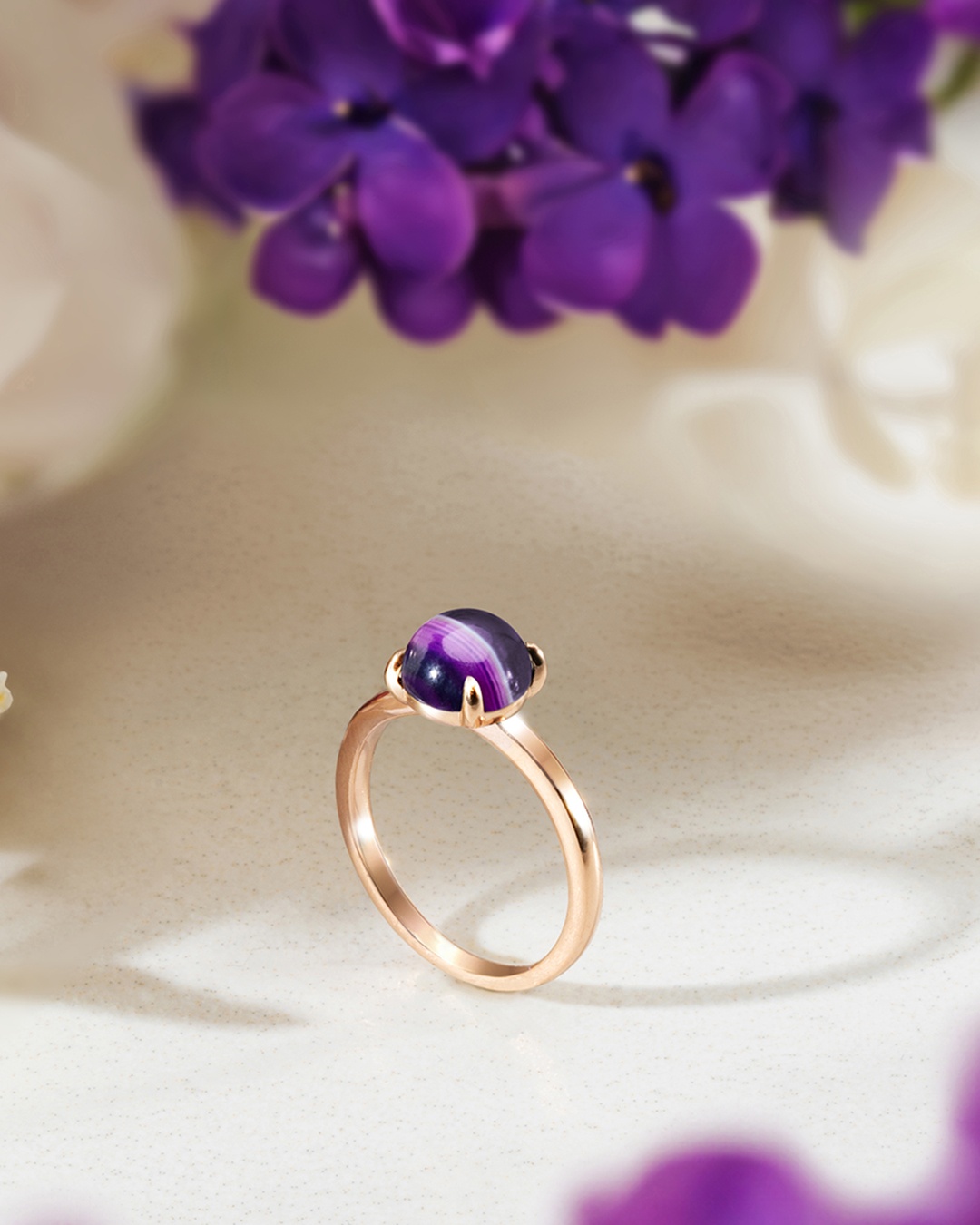 Packshot Bague Agate violette  Callizia