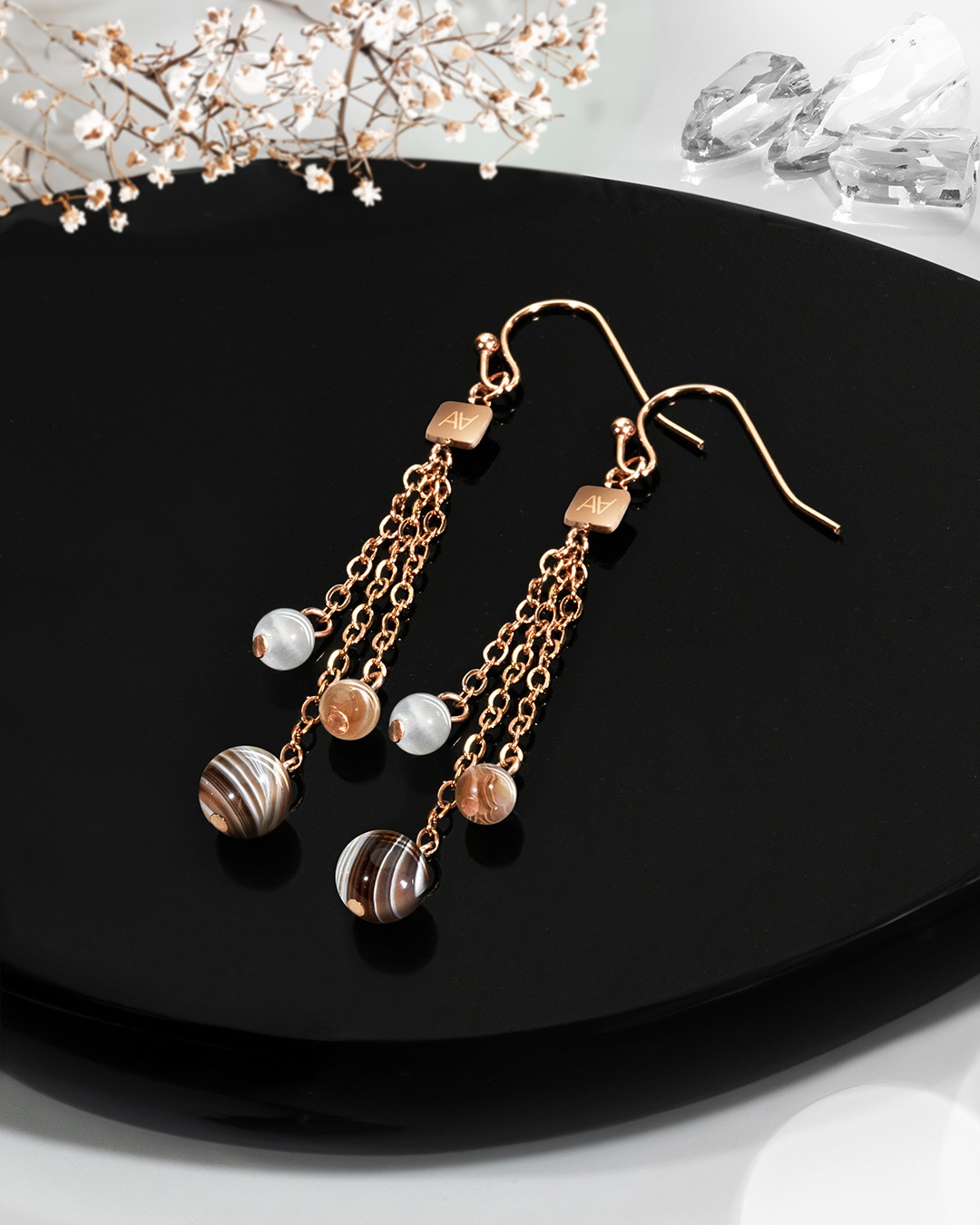 Packshot Boucle d'oreilles Lithothérapie Paix intérieure