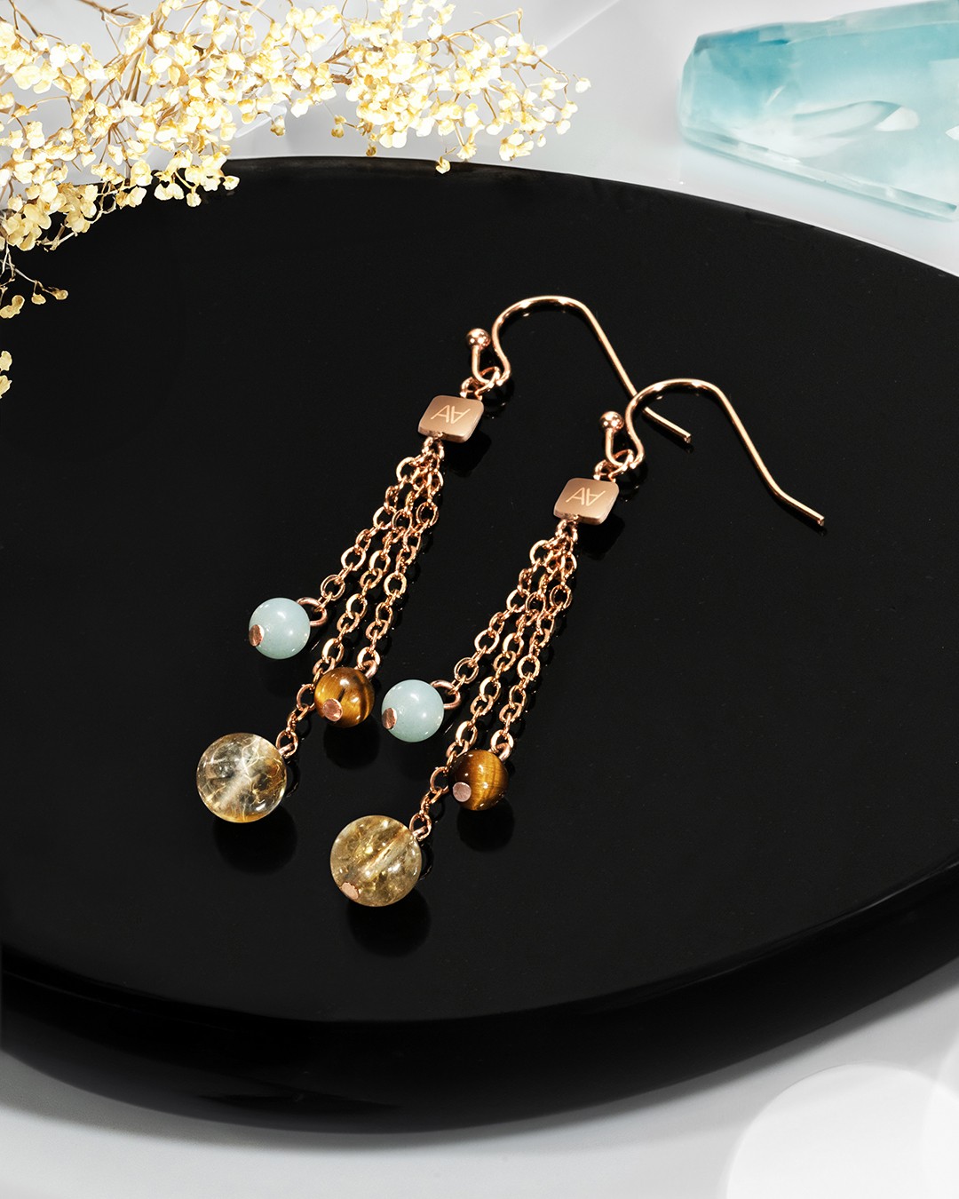 Boucle d'oreilles Lithothérapie Confiance et équilibre intérieur