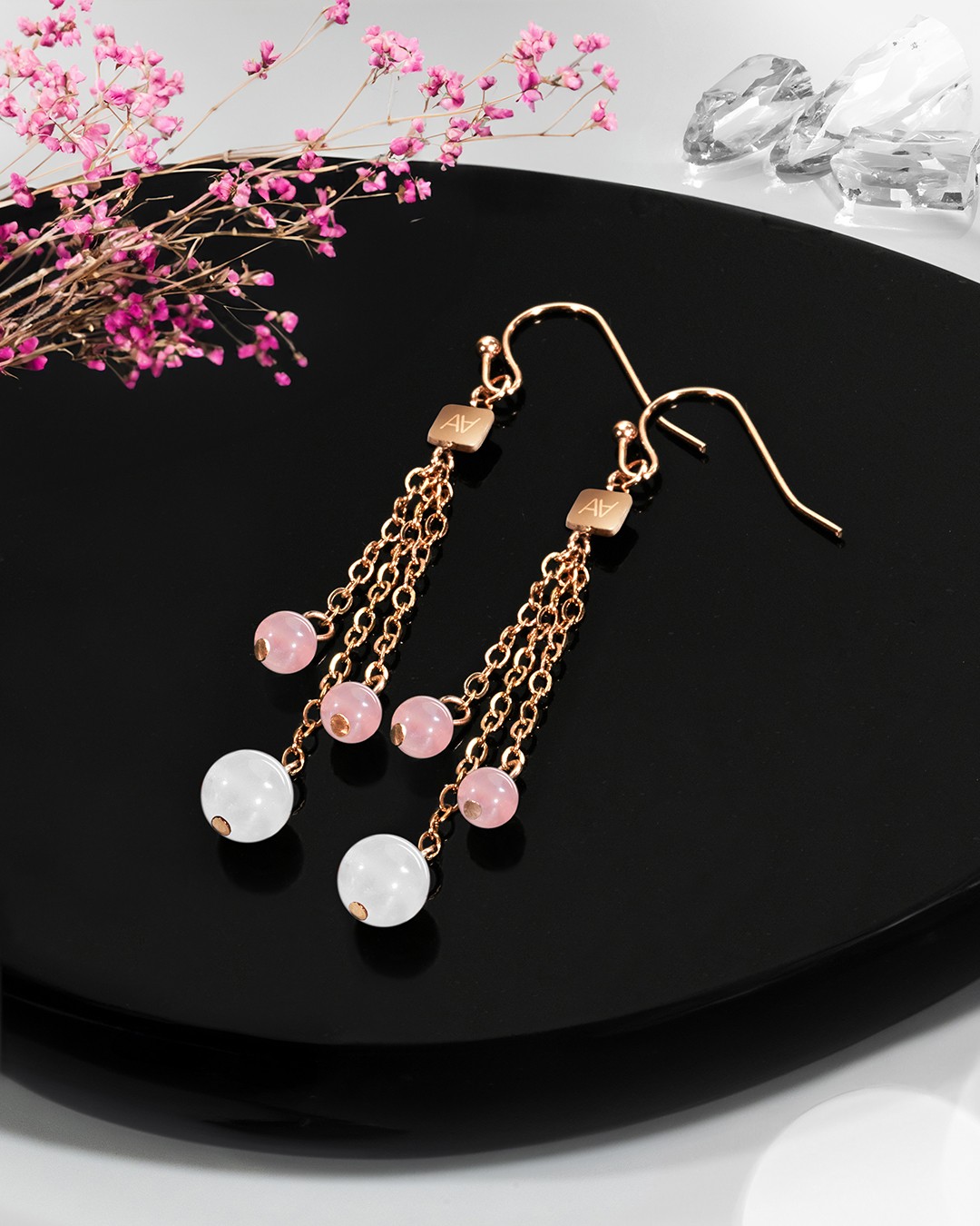 Boucle d'oreilles Lithothérapie Épanouissement amoureux 