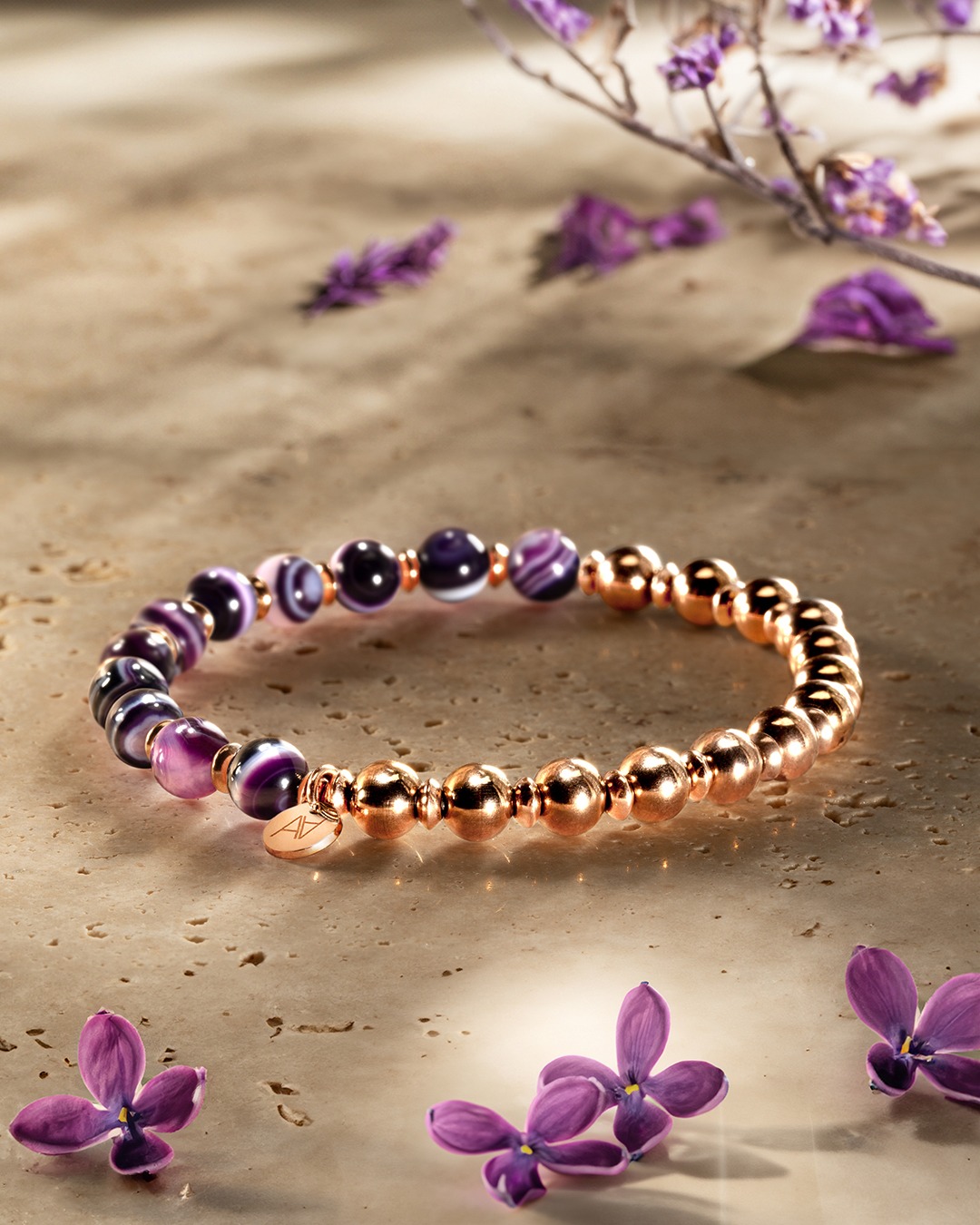 Bracelet Agate violette Calliza