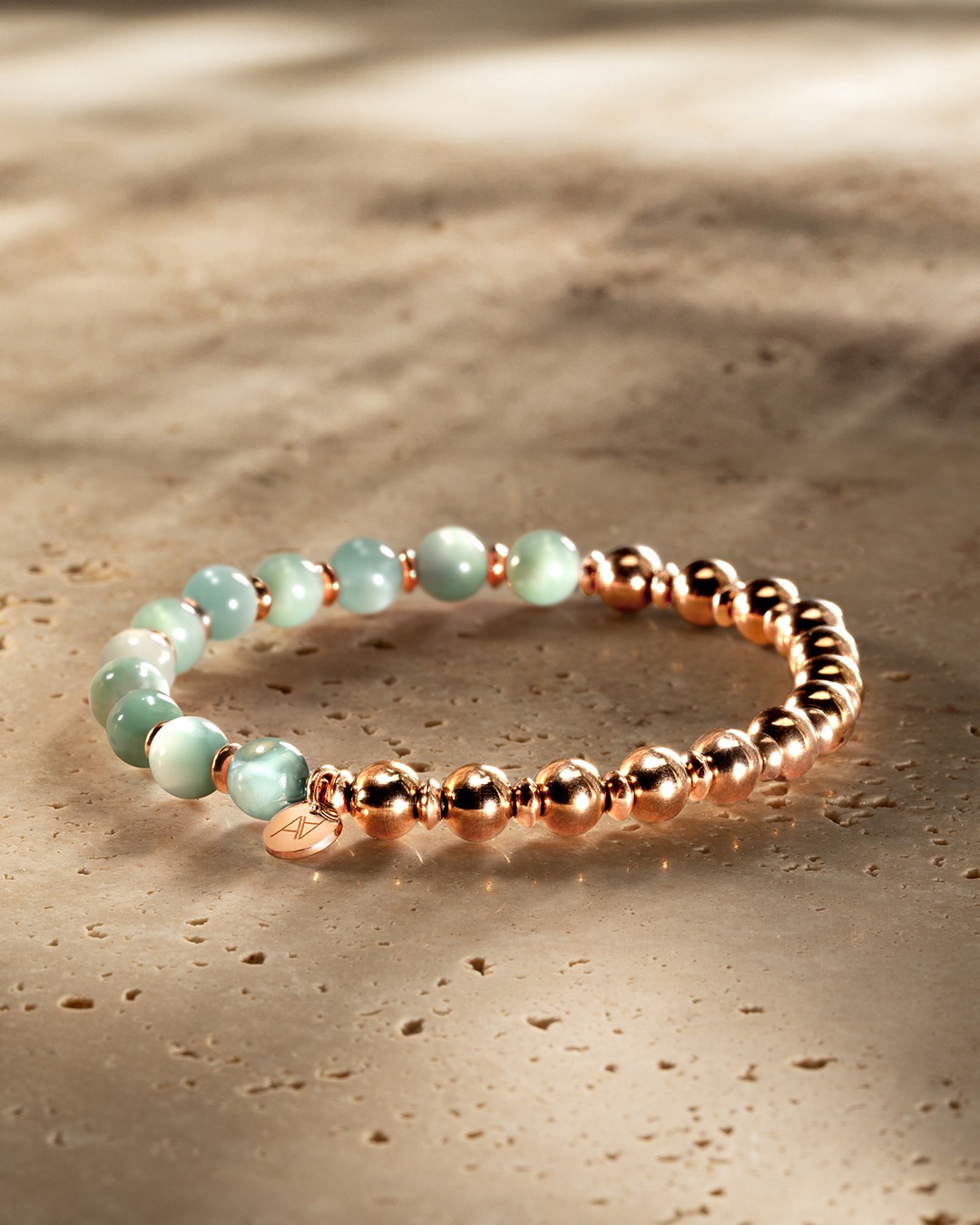 Bracelet Pierre de lune verte Ponza