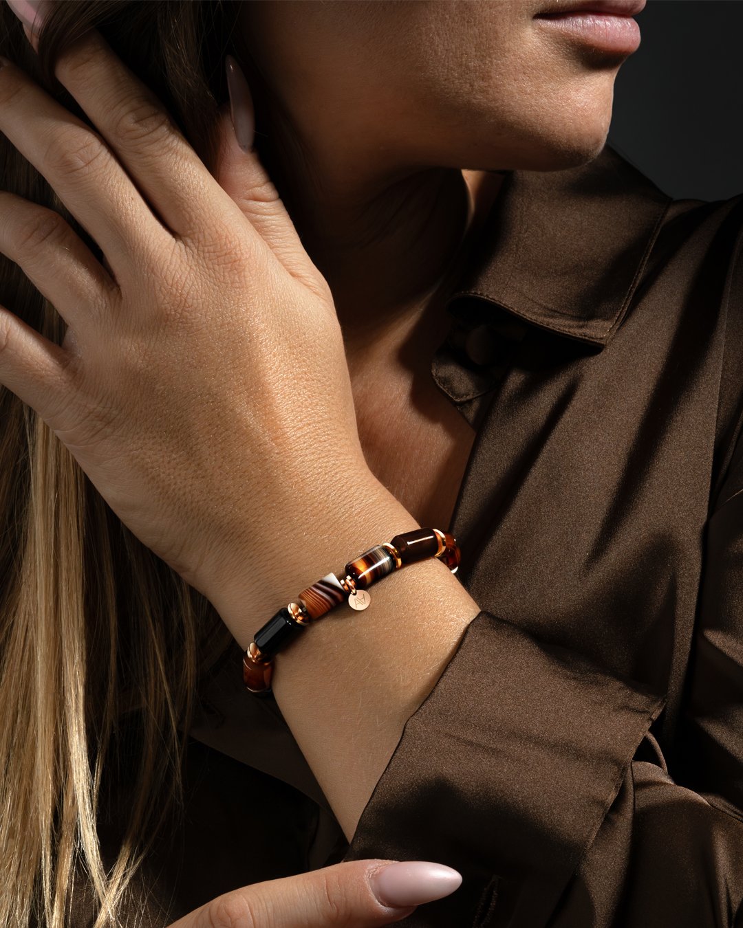 Bracelet Agate noire Volturia