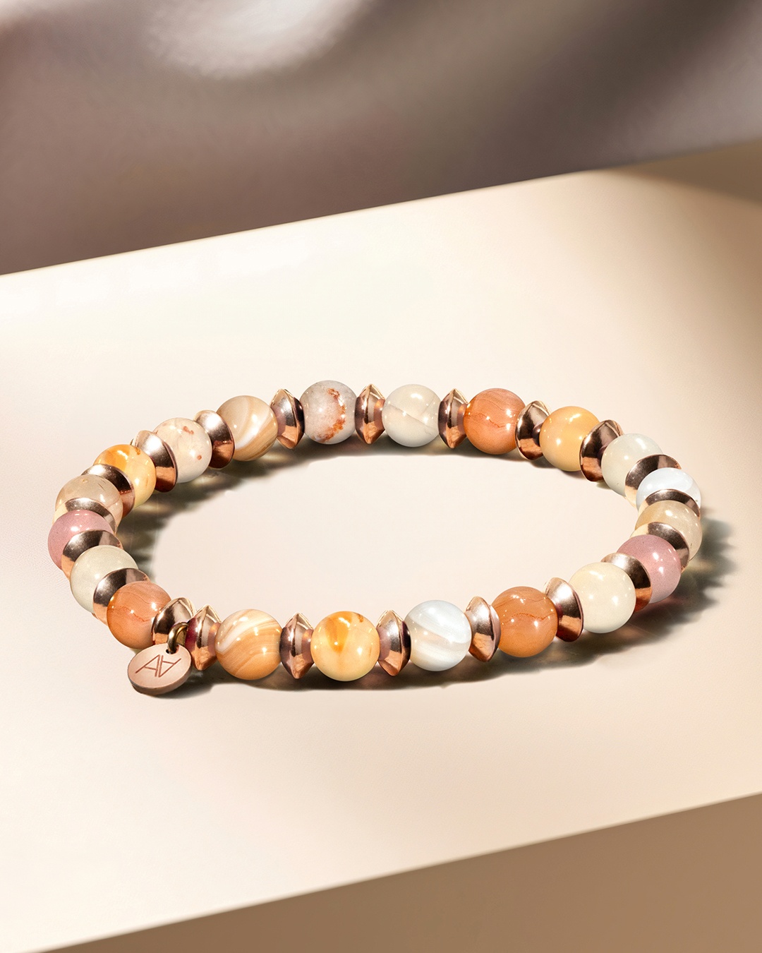 Packshot Bracelet Agate du Botswana rose Avelliana