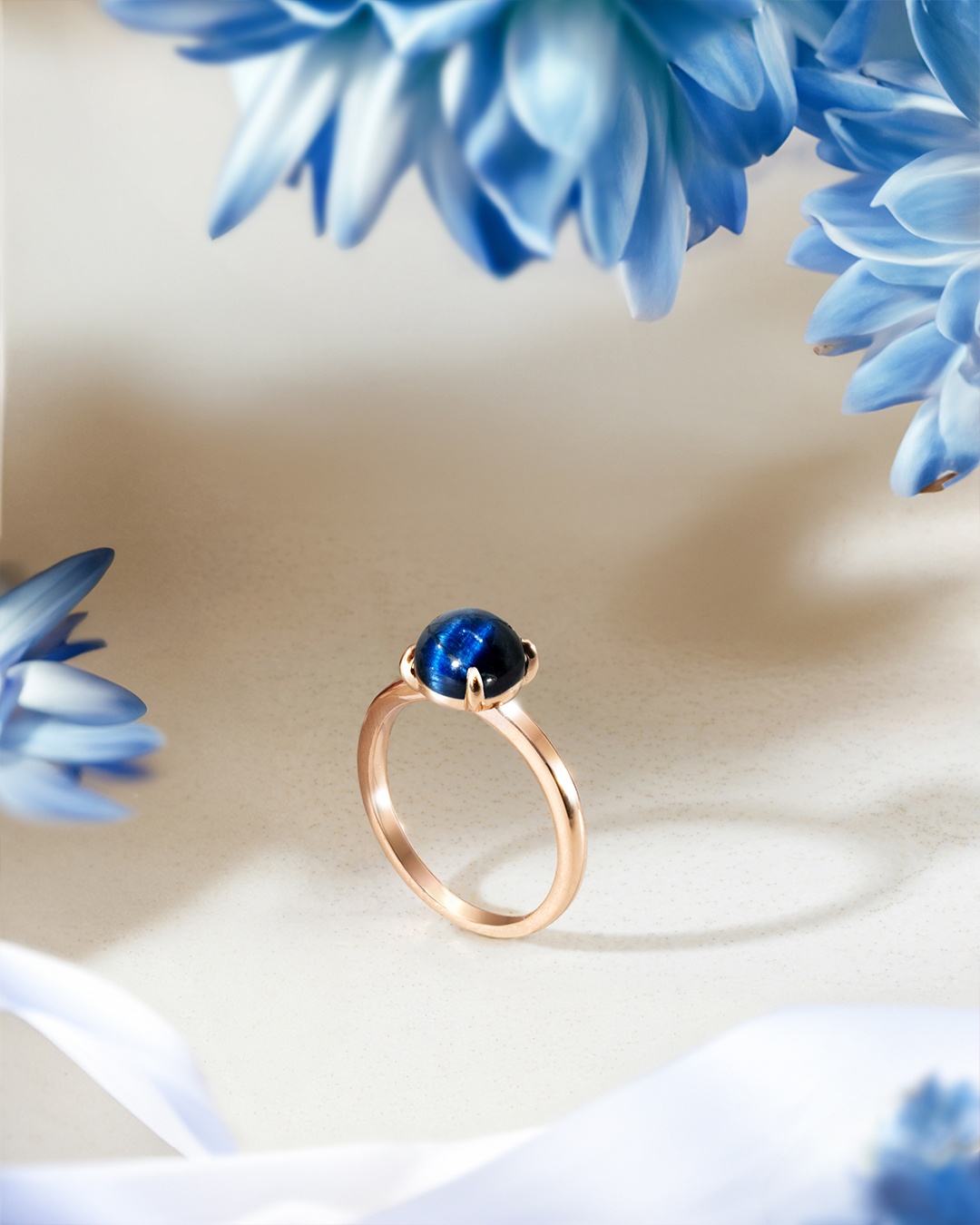 Bague Oeil de tigre bleu Olmetia