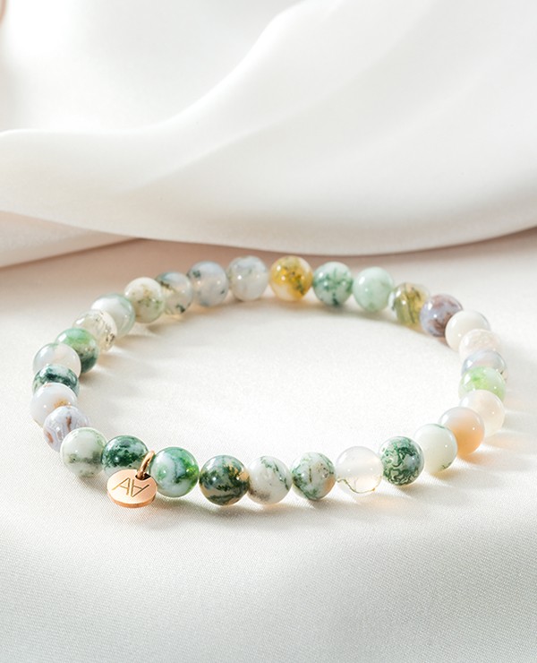 Bracelet agate arbre 6mm