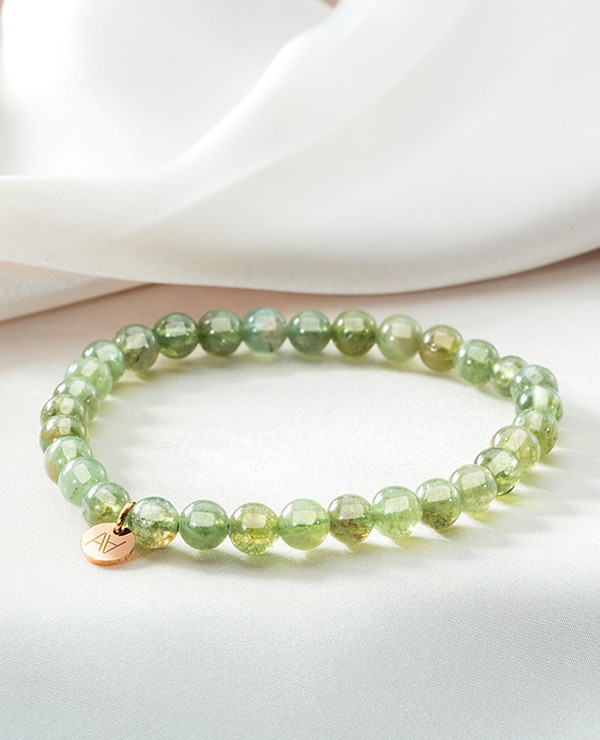 Bracelet apatite verte 6mm