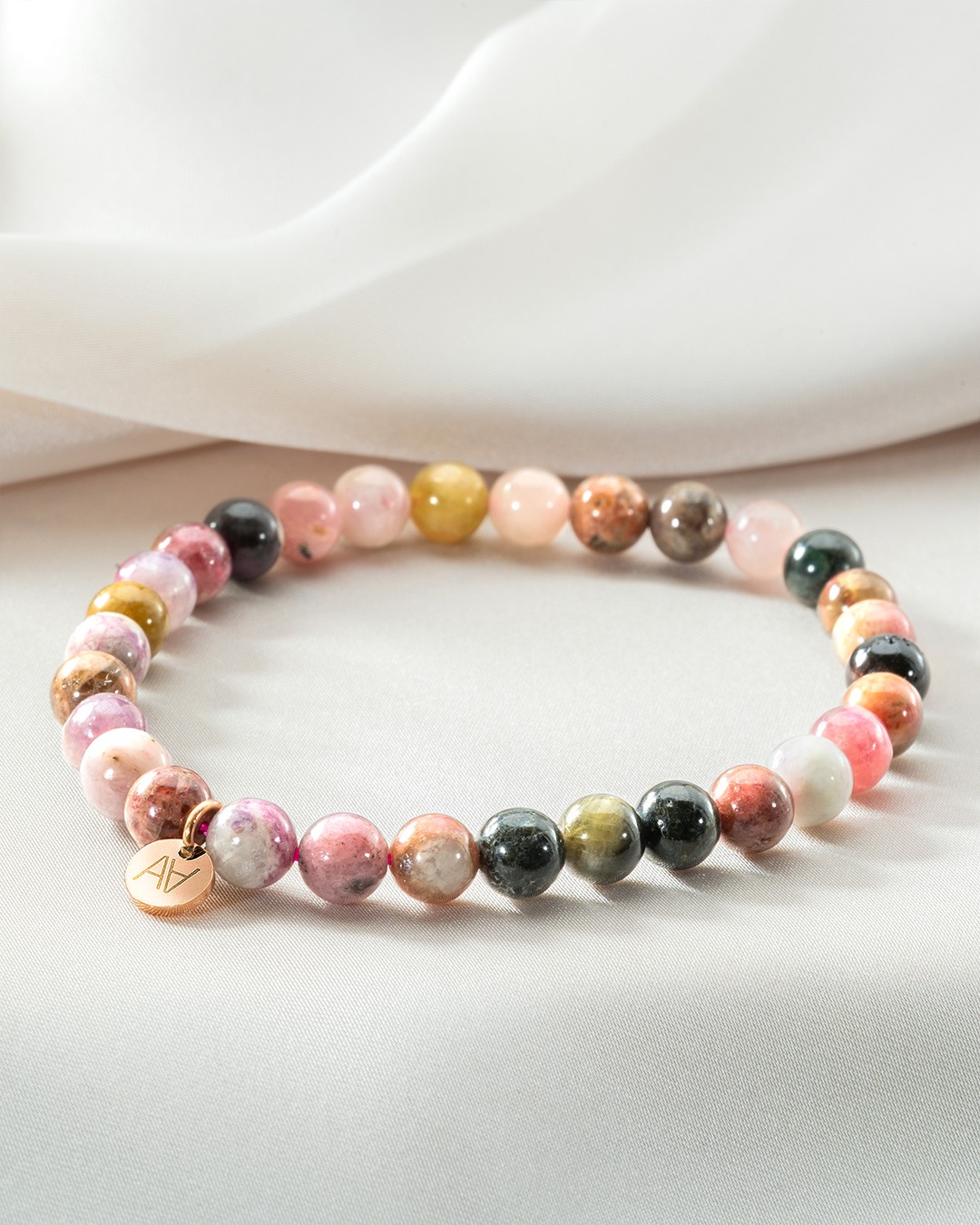 Bracelet Pierres naturelles Bracelet tourmaline multicolore 6mm