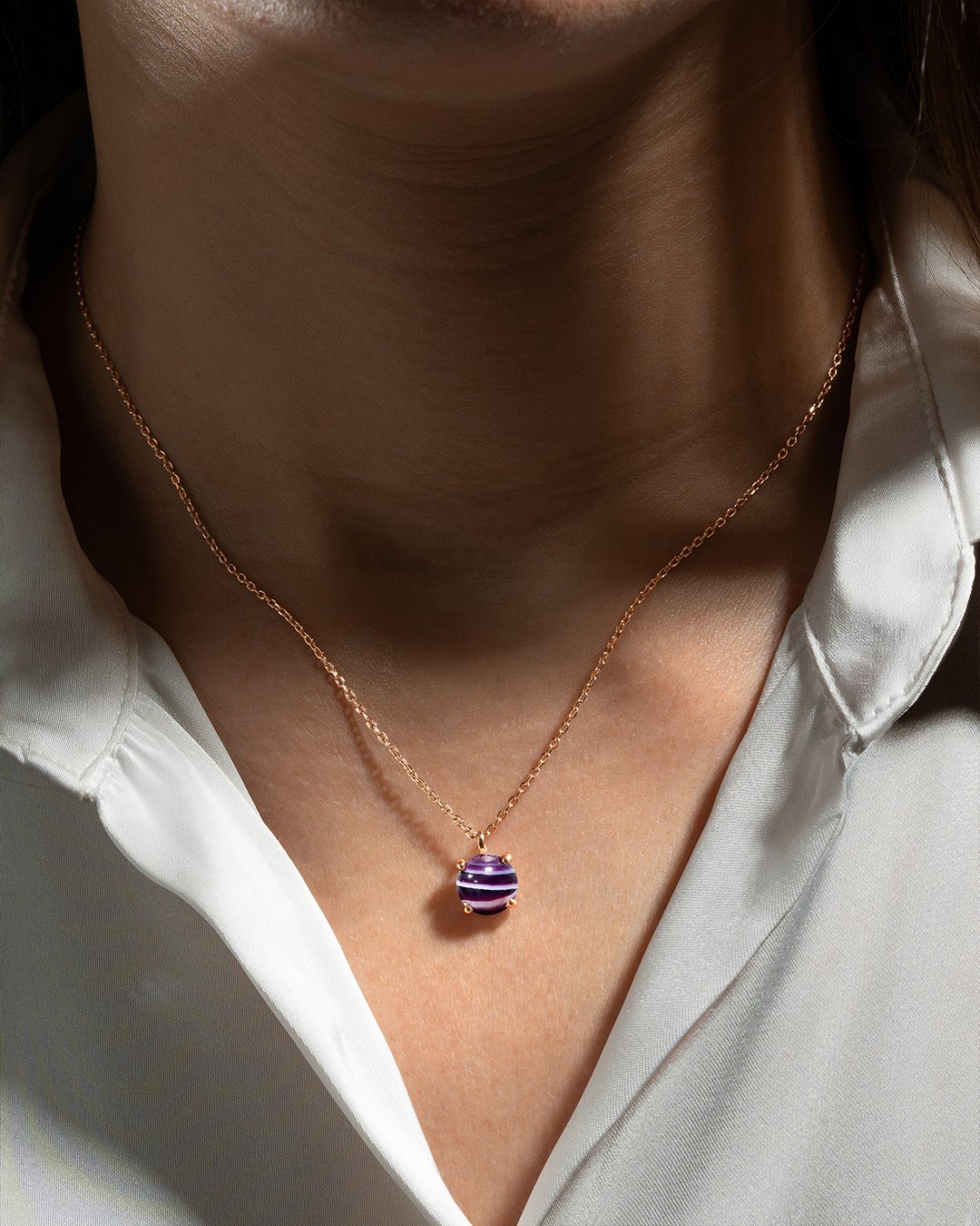 Pendentif Agate violette Calizzonio