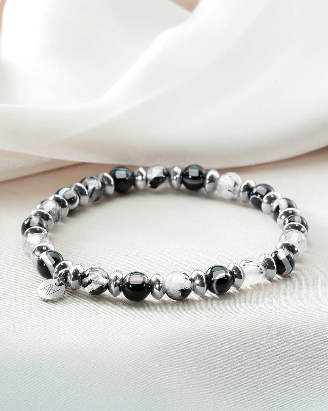 Packshot Bracelet Quartz rutile et Agate noire Alliance de Protection