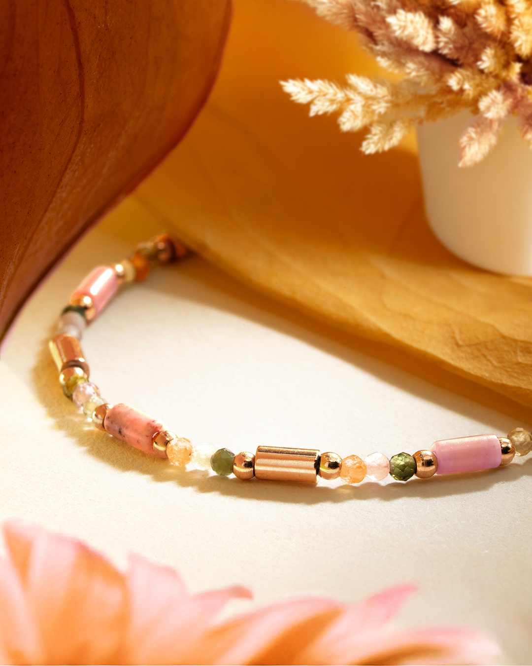 Packshot Bracelet Tourmaline Multicouleur et Rhodonite Monzila
