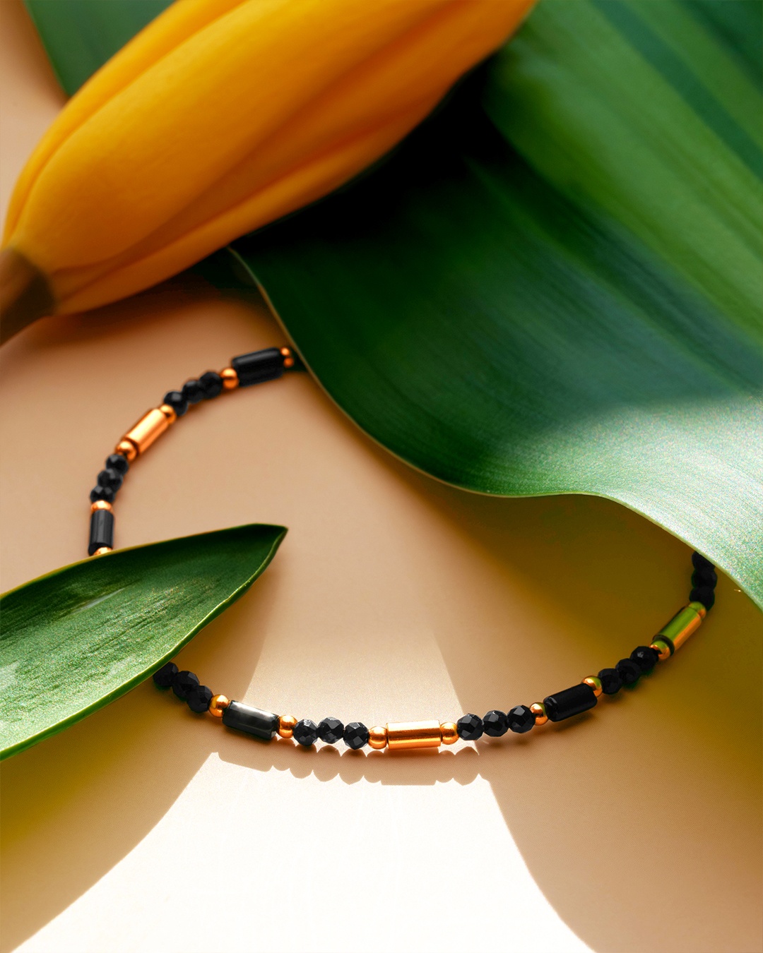 Packshot Bracelet Tourmaline noire et Agate noire Portofina