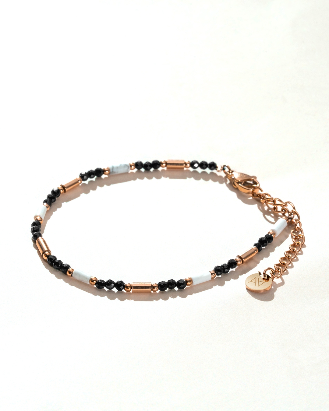 Bracelet Tourmaline Noire et Howlite Moneglia
