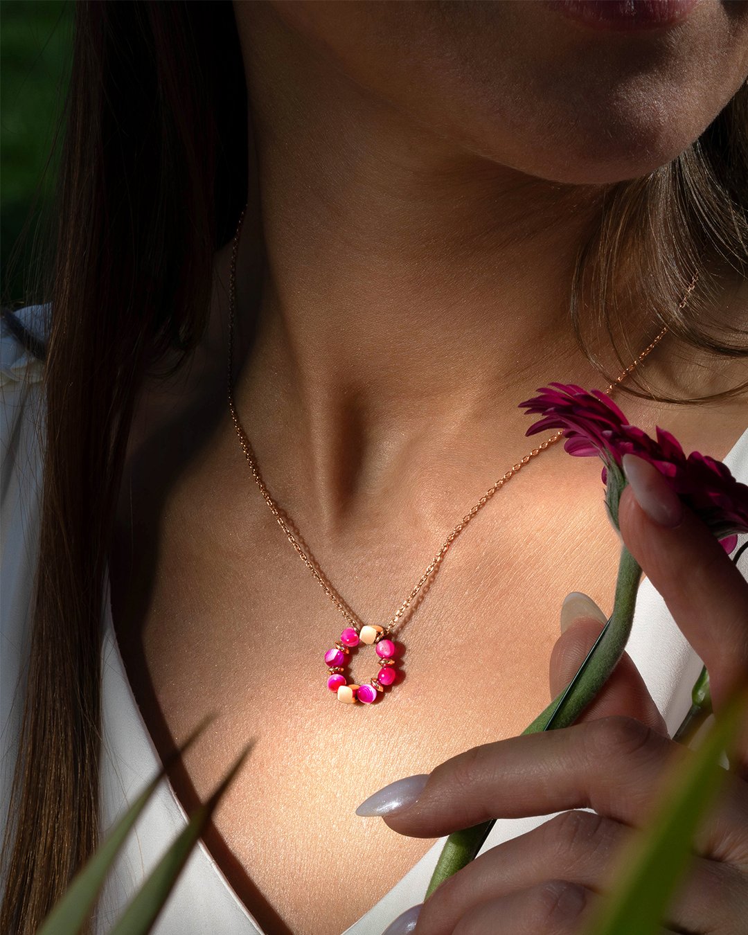 Pendentif Agate rose Roselia