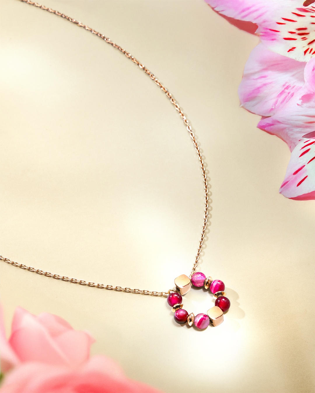 Packshot Pendentif Agate rose Roselia