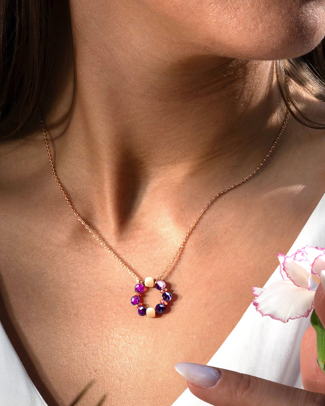 Pendentif Agate violette Porporia