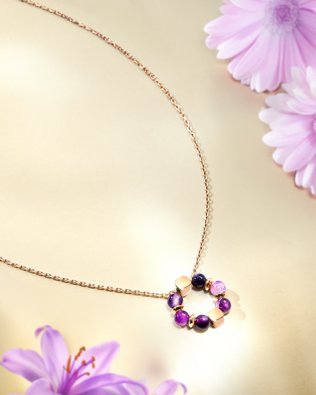 Packshot Pendentif Agate violette Porporia