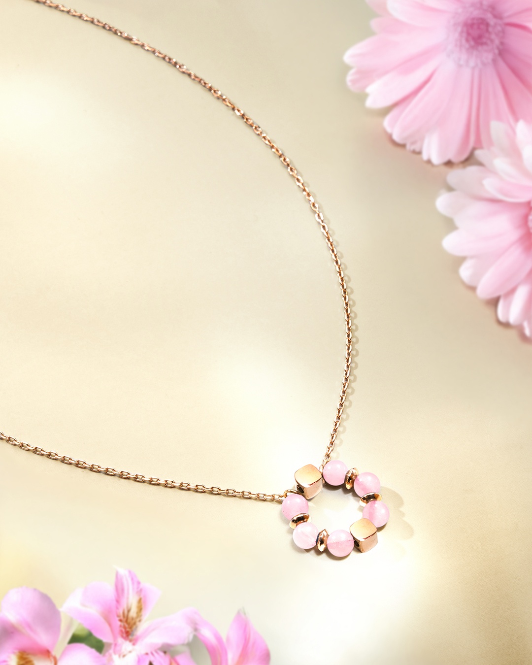 Packshot Pendentif Quartz rose Auroria