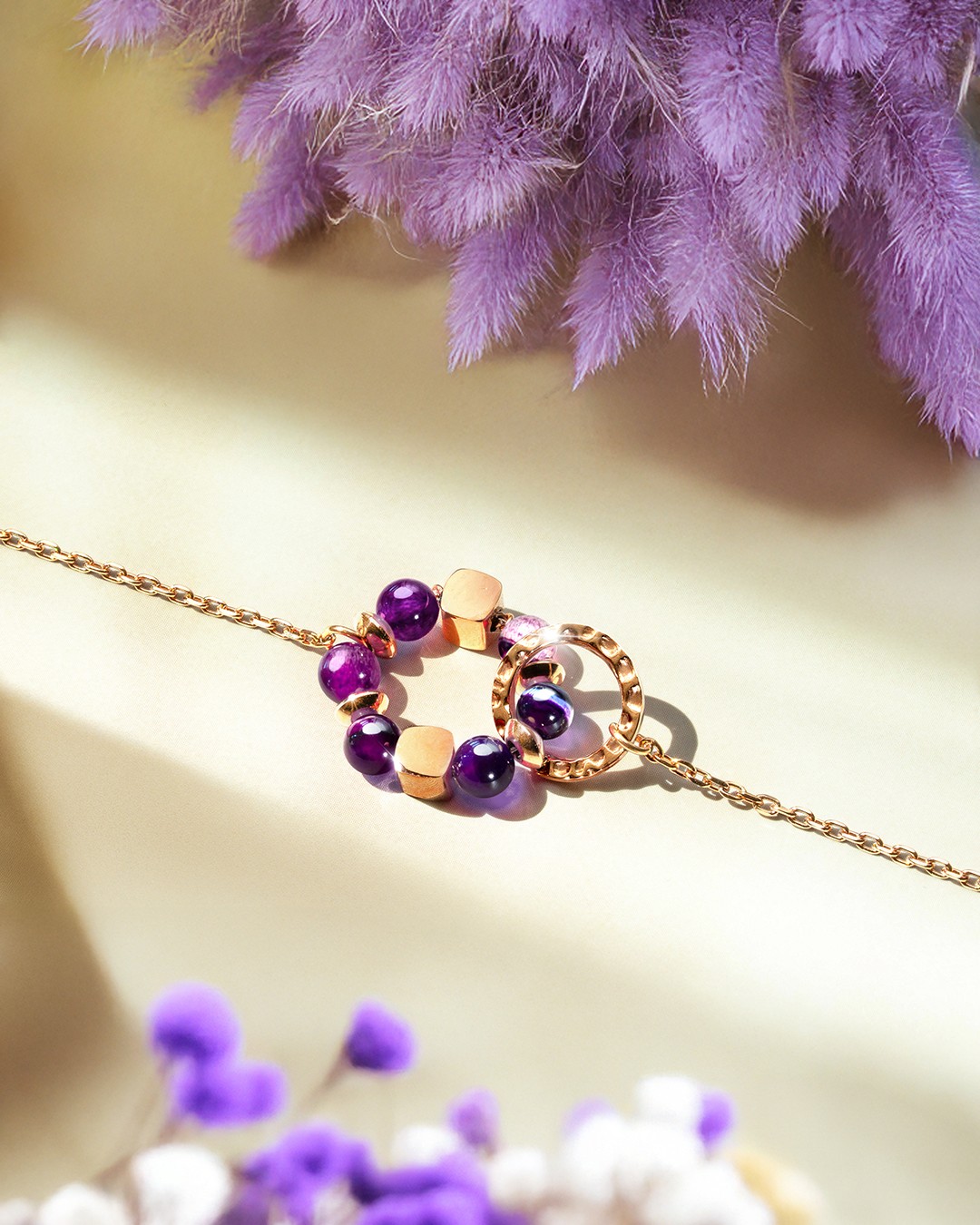 Packshot Bracelet Agate violette Porpora