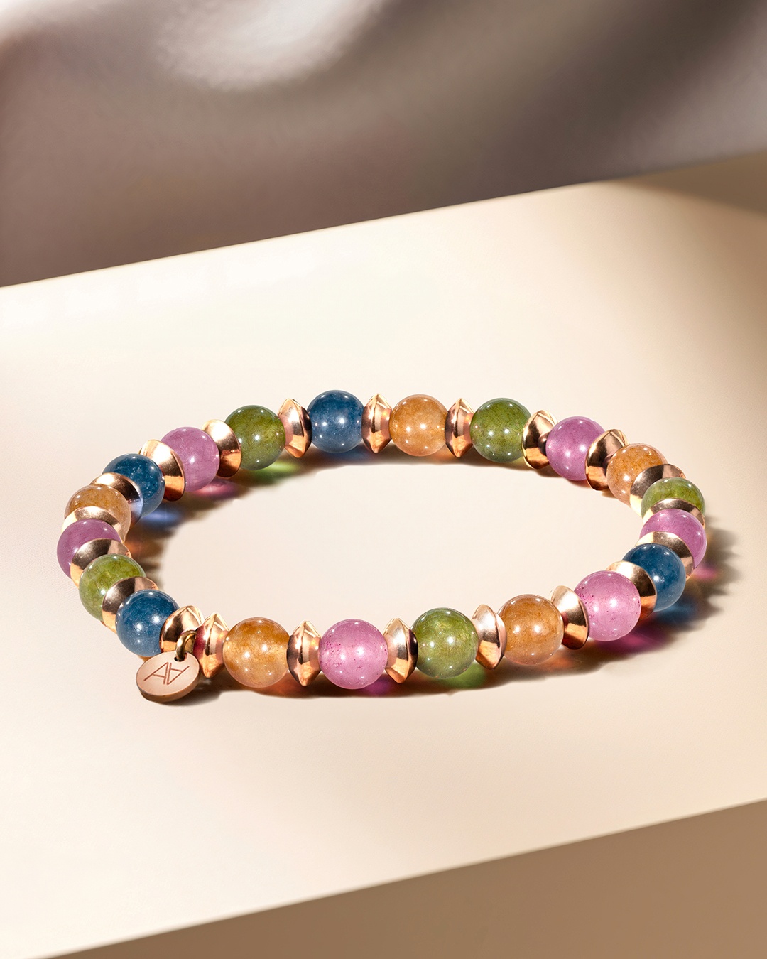 Packshot Bracelet Calcédoine multicouleur Lorano