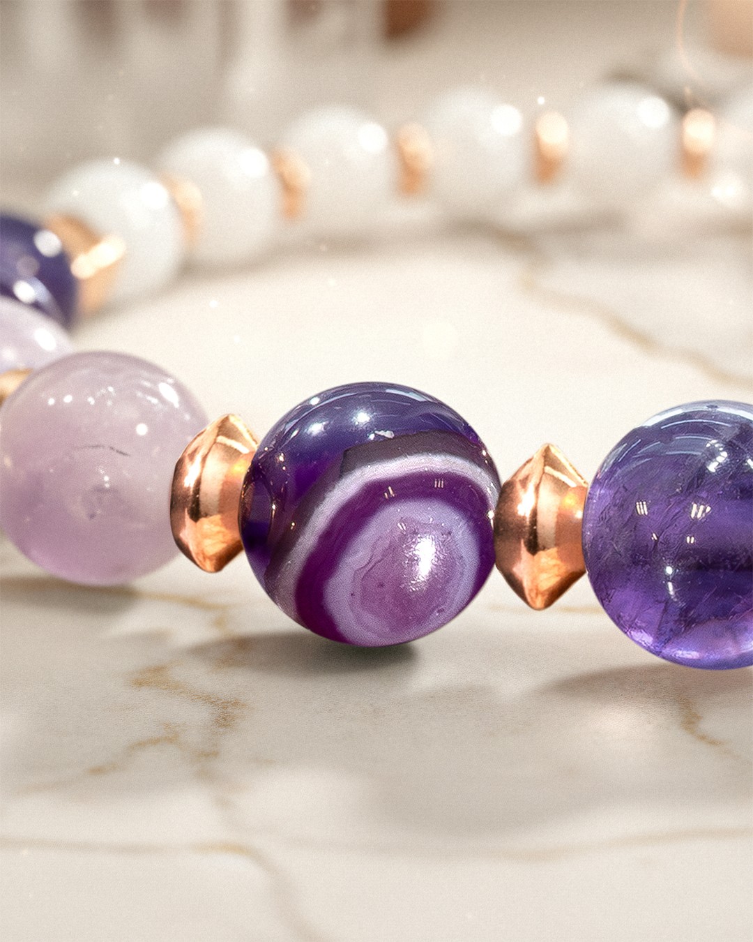Packshot Bracelet Lithothérapie Chakra couronne