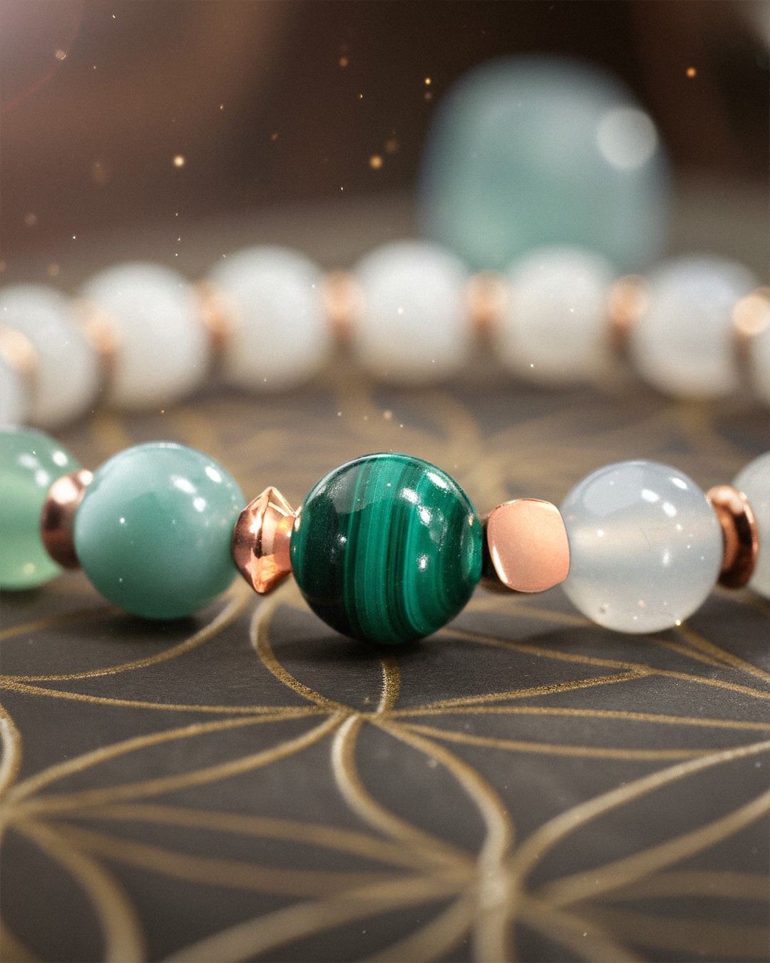 Packshot Bracelet Lithothérapie Chakra coeur - Passion