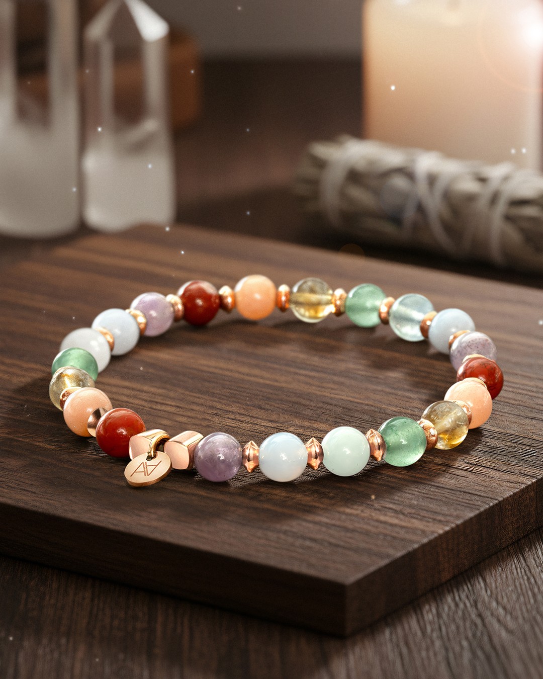Packshot Bracelet Lithothérapie 7 Chakras Harmonie