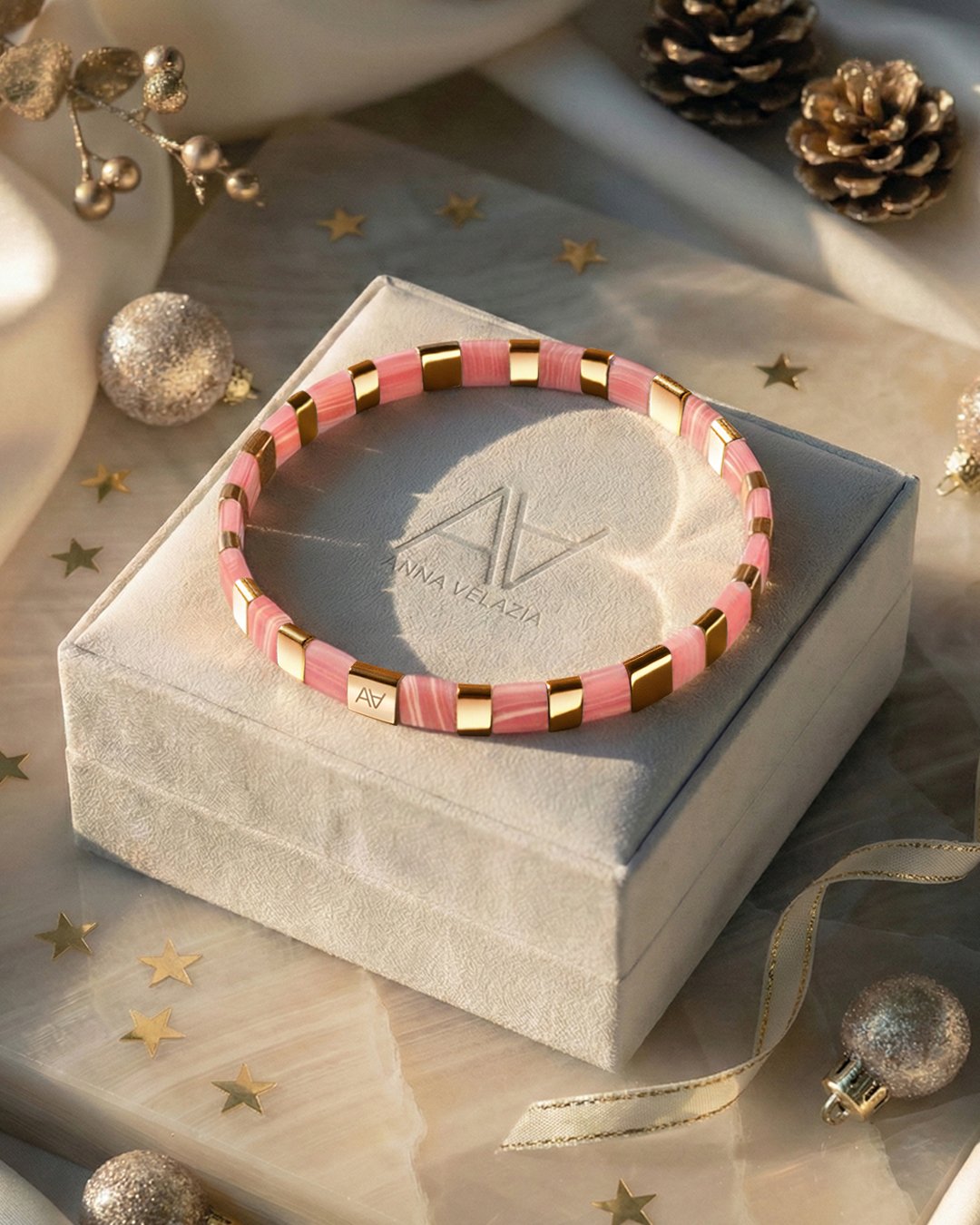 Packshot Bracelet Calcédoine rose synthétique Corciano