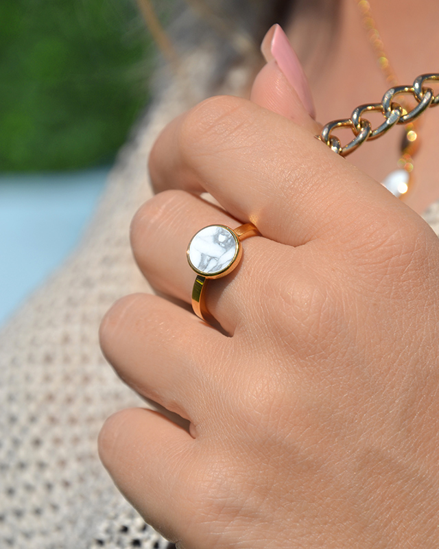 Bague Howlite Blanche Levola