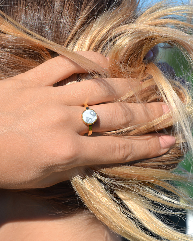 Bague Howlite Blanche Levola