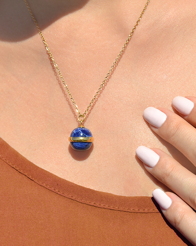 Pendentif  Acier doré inoxydable Lionio