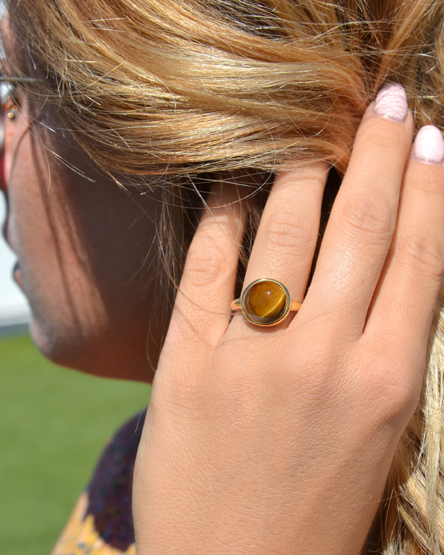 Bague  Oeil de tigre Lapia