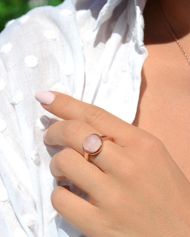 Lifestyle Bague  Quartz rose Caliana