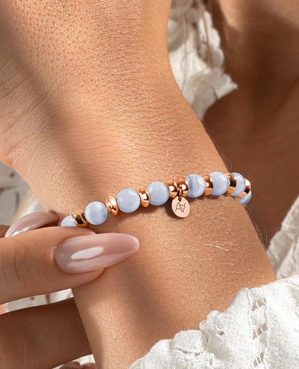 ▷ Bracelet cintré titane en cuir pour homme avec perles d'Agate du Botswana  – Bijoux Titane France