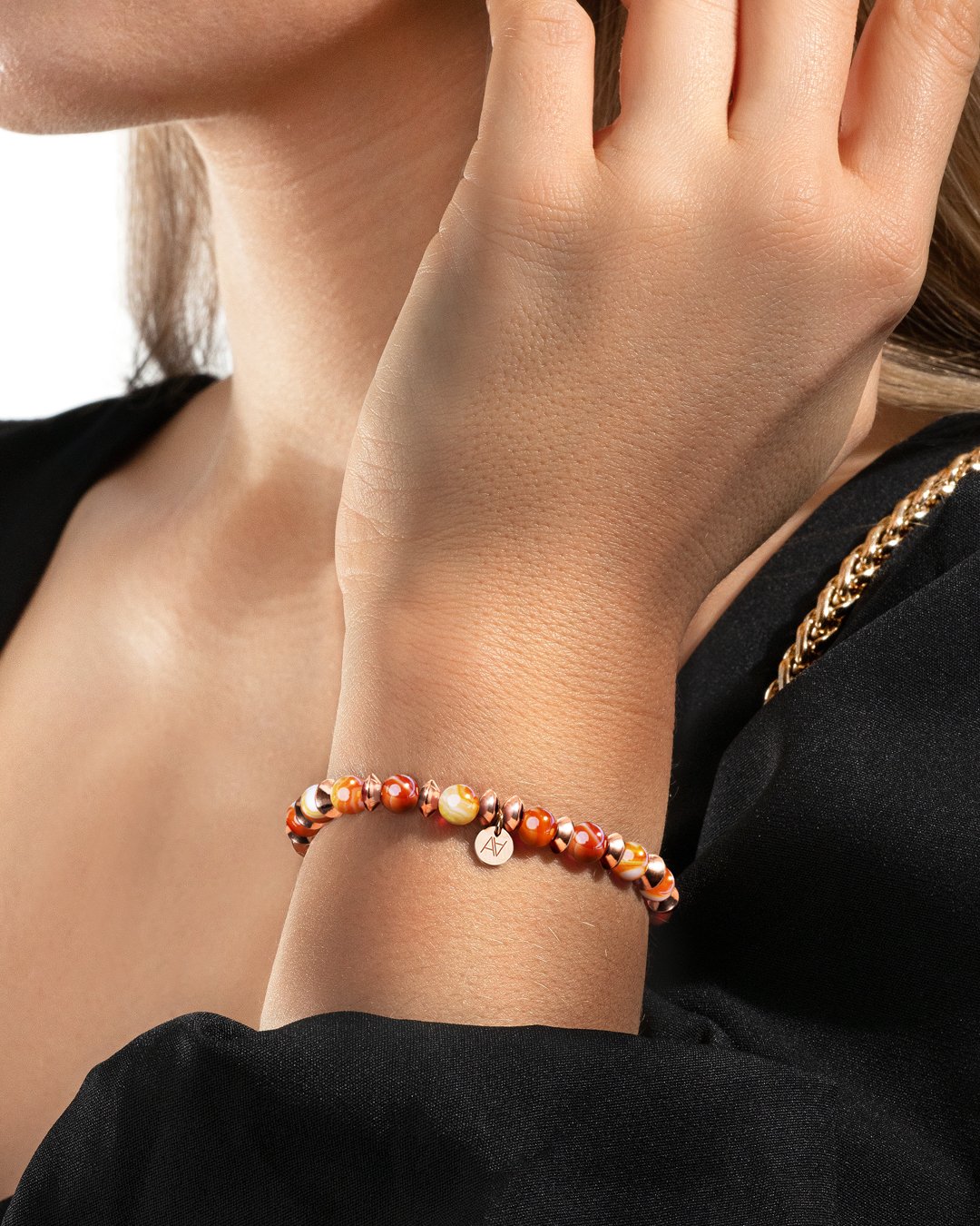 Bracelet Agate rouge Rossono