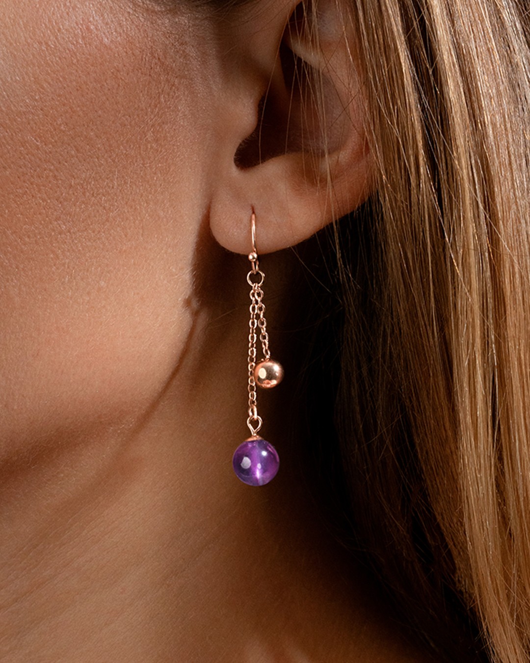 Boucle d'oreilles Amethyste Scopelli