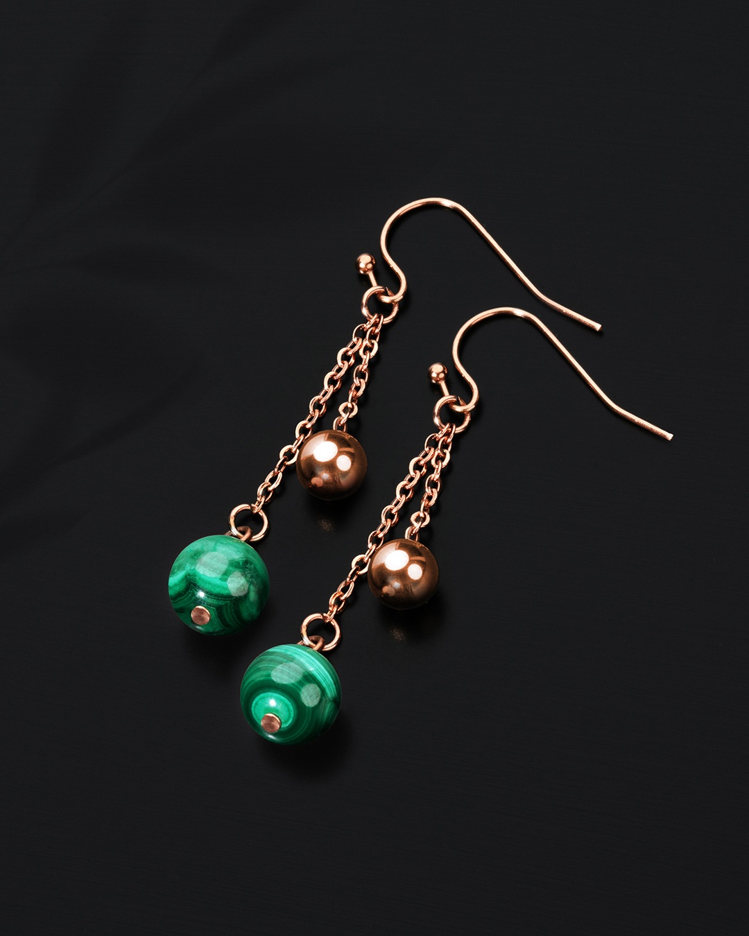 Packshot Boucle d'oreilles Malachite Venozi